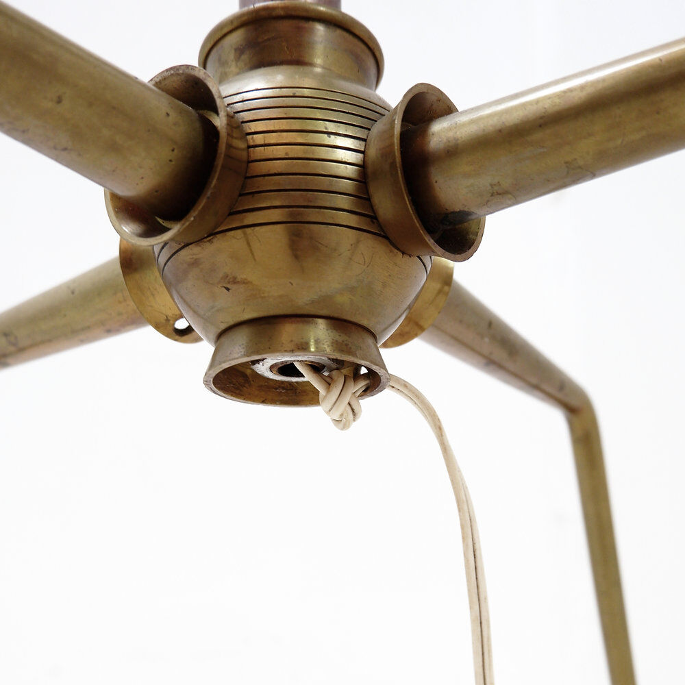 Metal and brass tripod floor lamp in Hollywood Regency style – 1950s