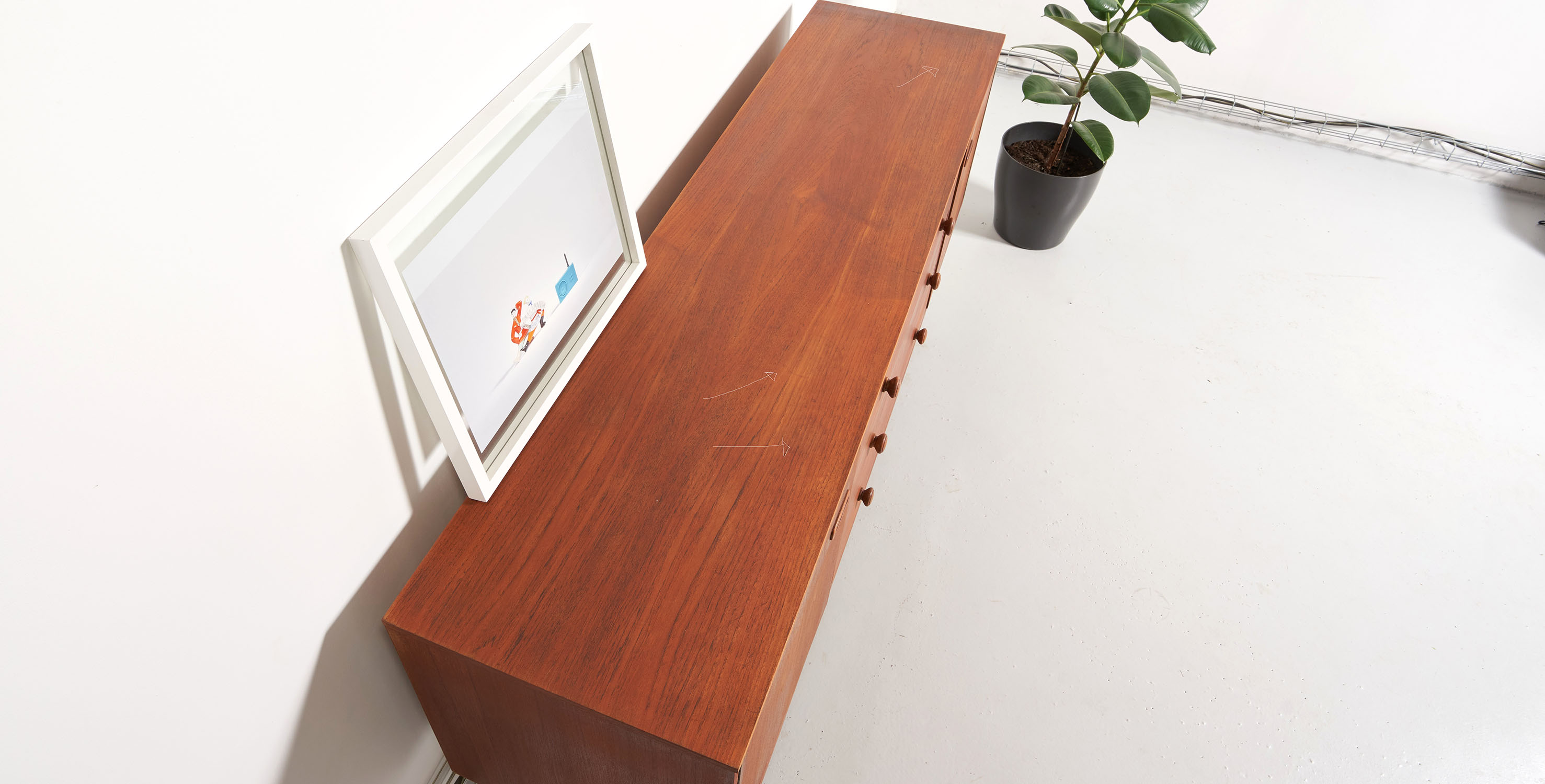 Teak sideboard, Scandinavian style, 183cm