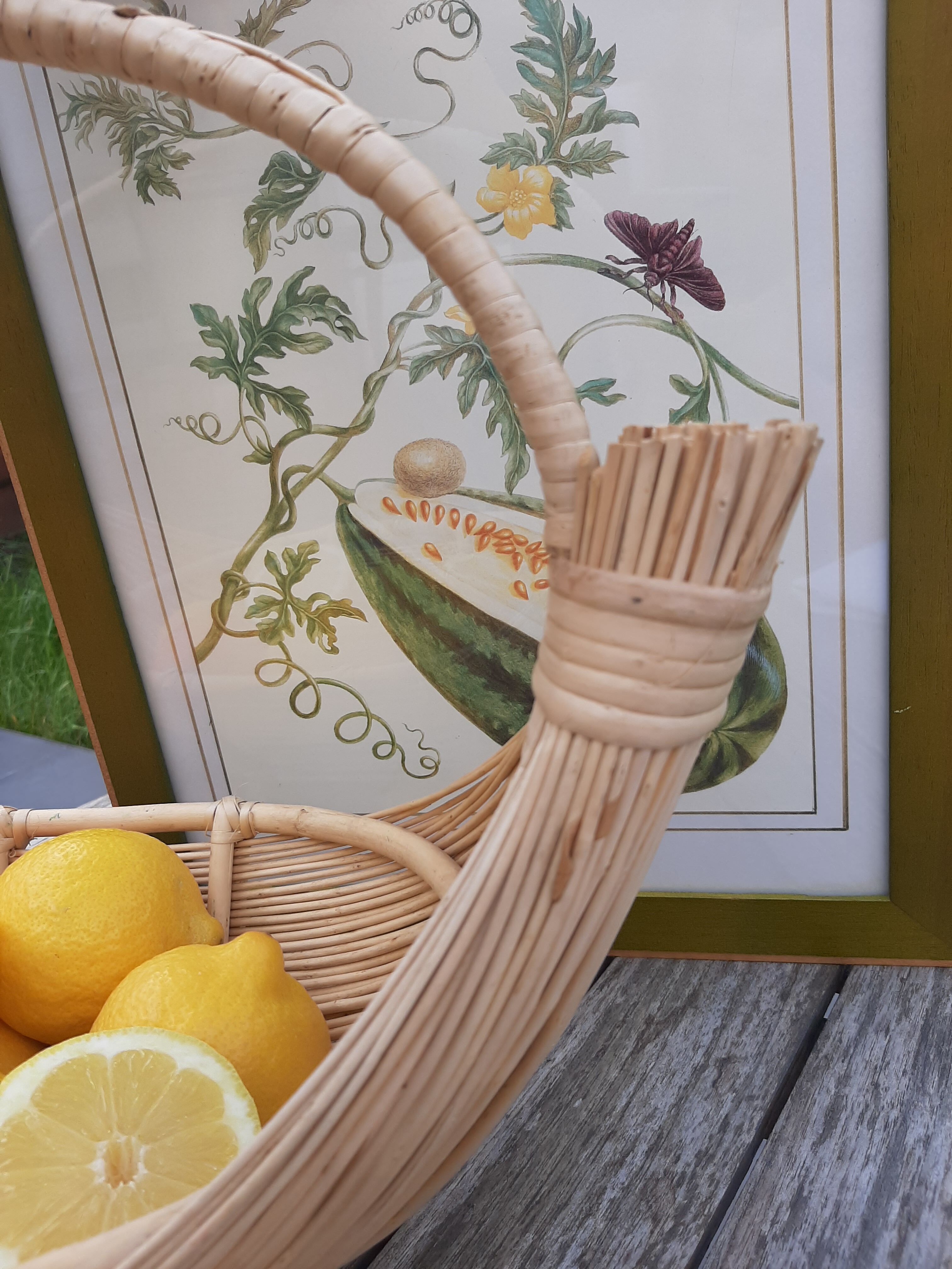Vintage wicker fruit basket