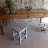 Farmhouse table in raw wood