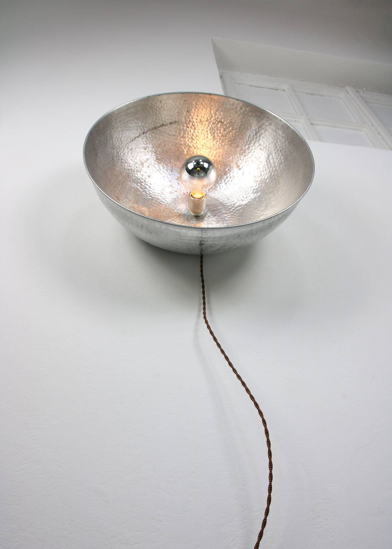 Large Vintage Aluminum Wall Lamp, 70s