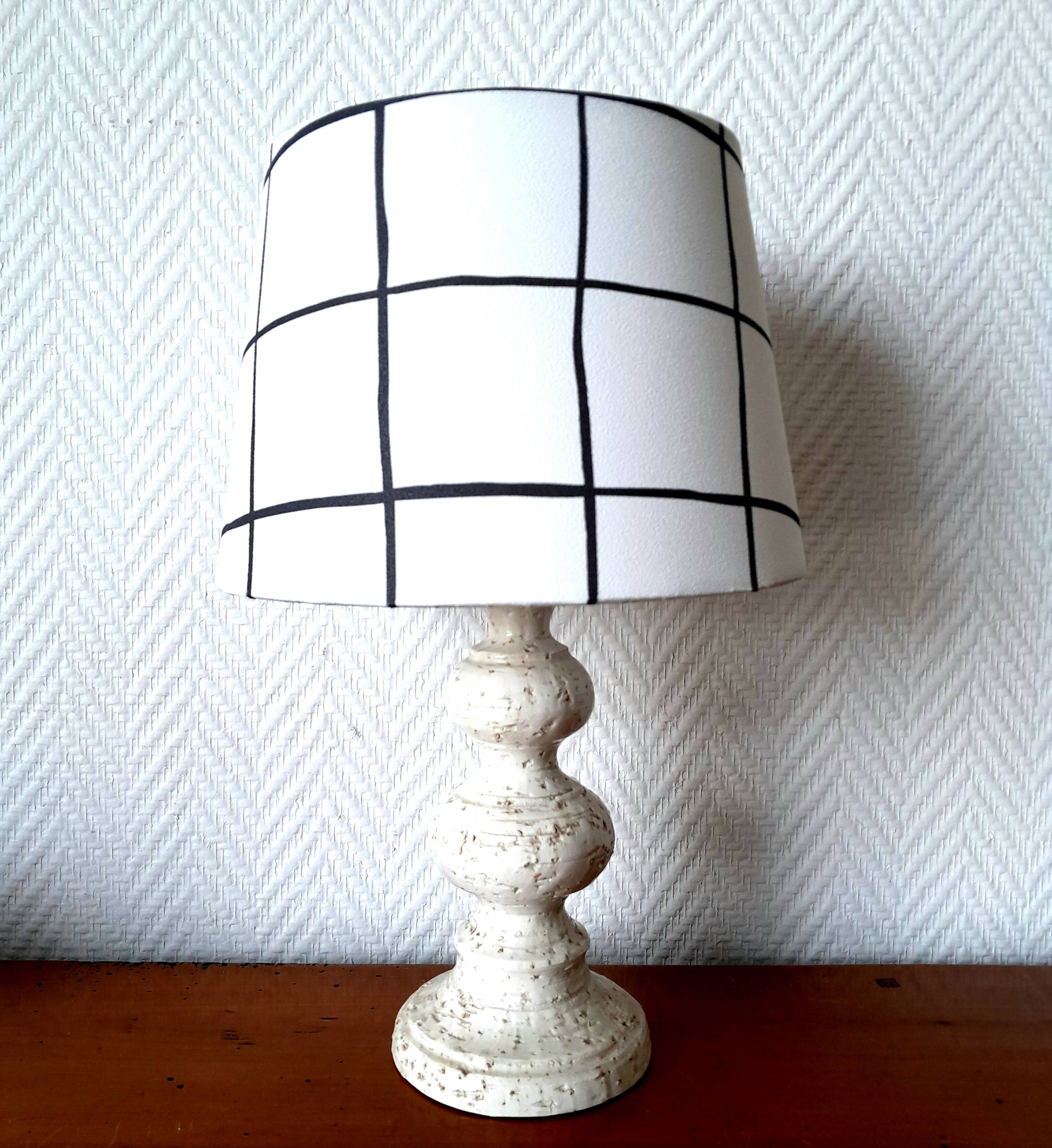 Vintage ceramic lamp and custom lampshade