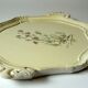 Florentine tray in white with floral decor, vintage