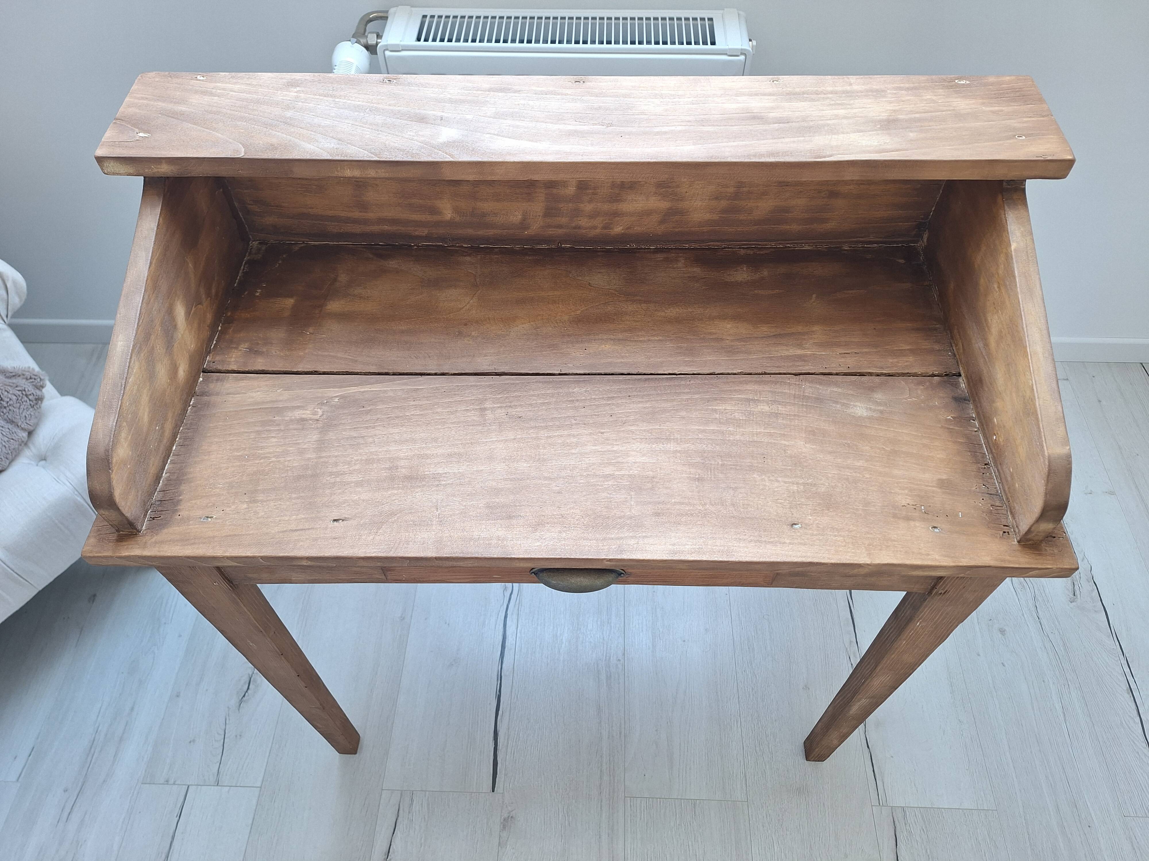 Solid wood tiered desk in a country style