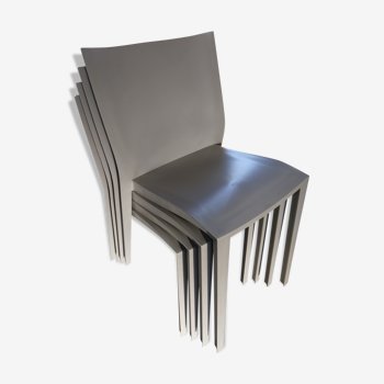 Lot de 4 chaises grises de Philippe Starck