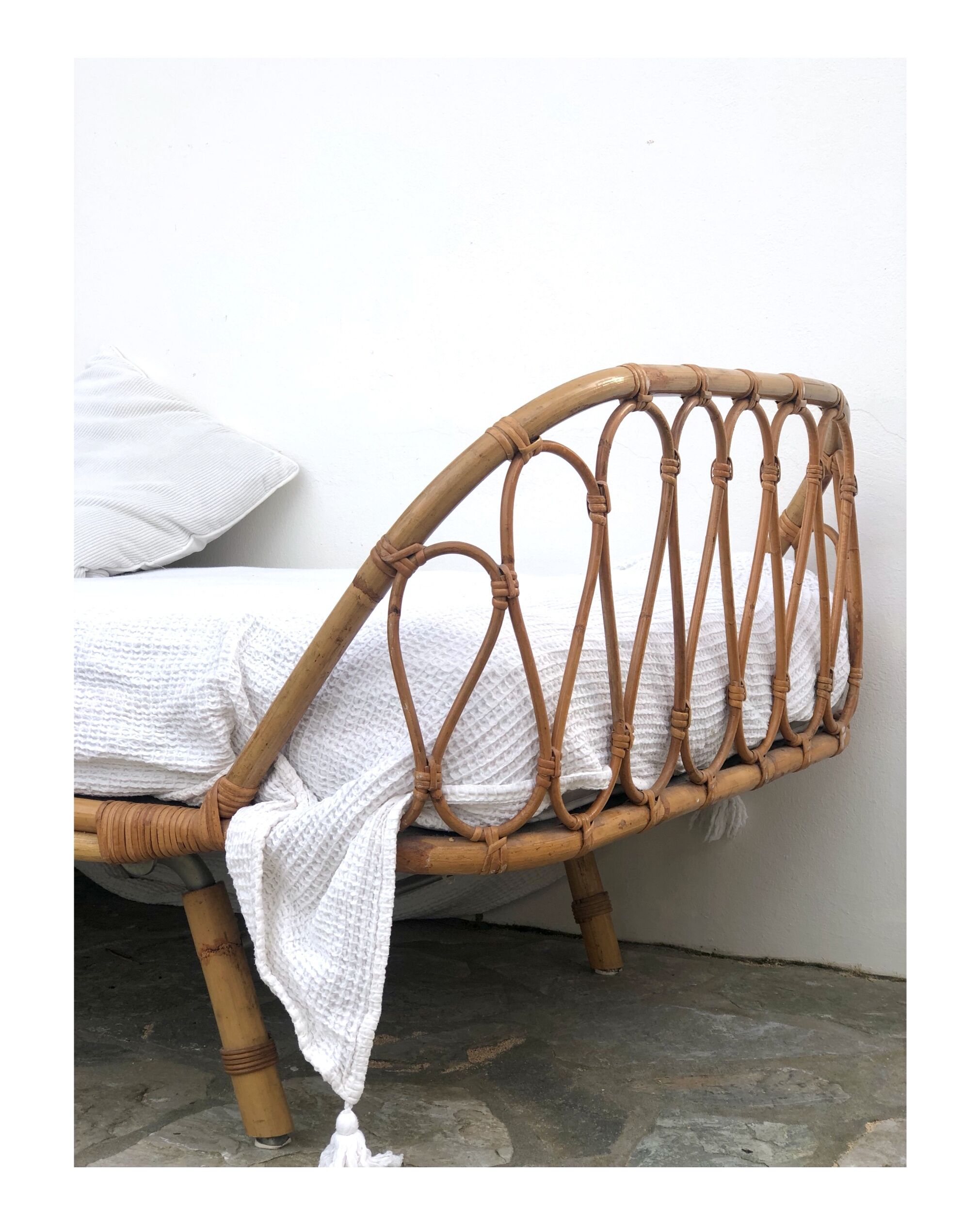 Vintage rattan bed
