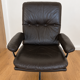 Vintage Danish mid-century Werner Langenfeld leather lounge chair 1970s