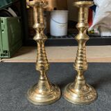 Pair of solid brass candlesticks
