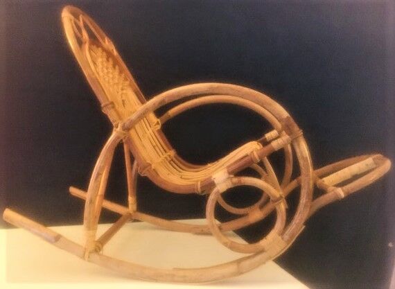 Rocking-chair child rattan with footrest