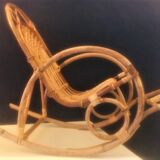 Rocking-chair child rattan with footrest