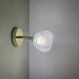 Vintage tuliepe wall light in blue and gold granite glass