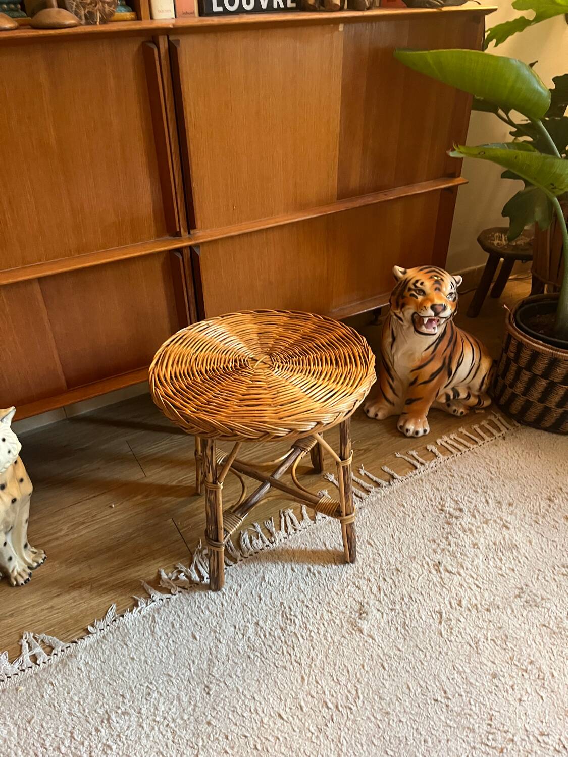 Vintage wicker side table