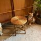 Vintage wicker side table