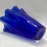 Murano - Vase mouchoir en verre bleu cobalt 25 cm de haut