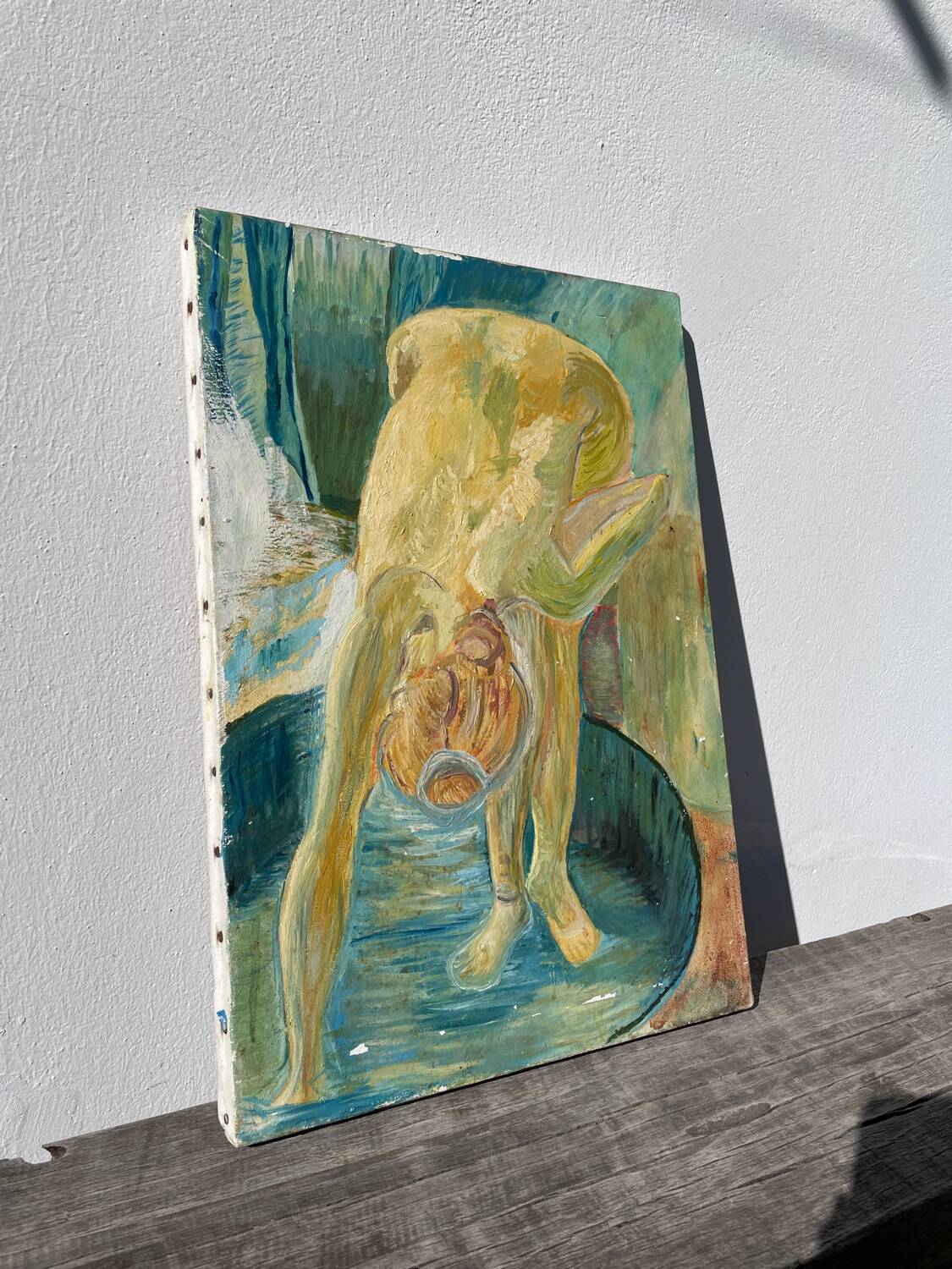 Tableau ancien huile sur toile nu féminin
