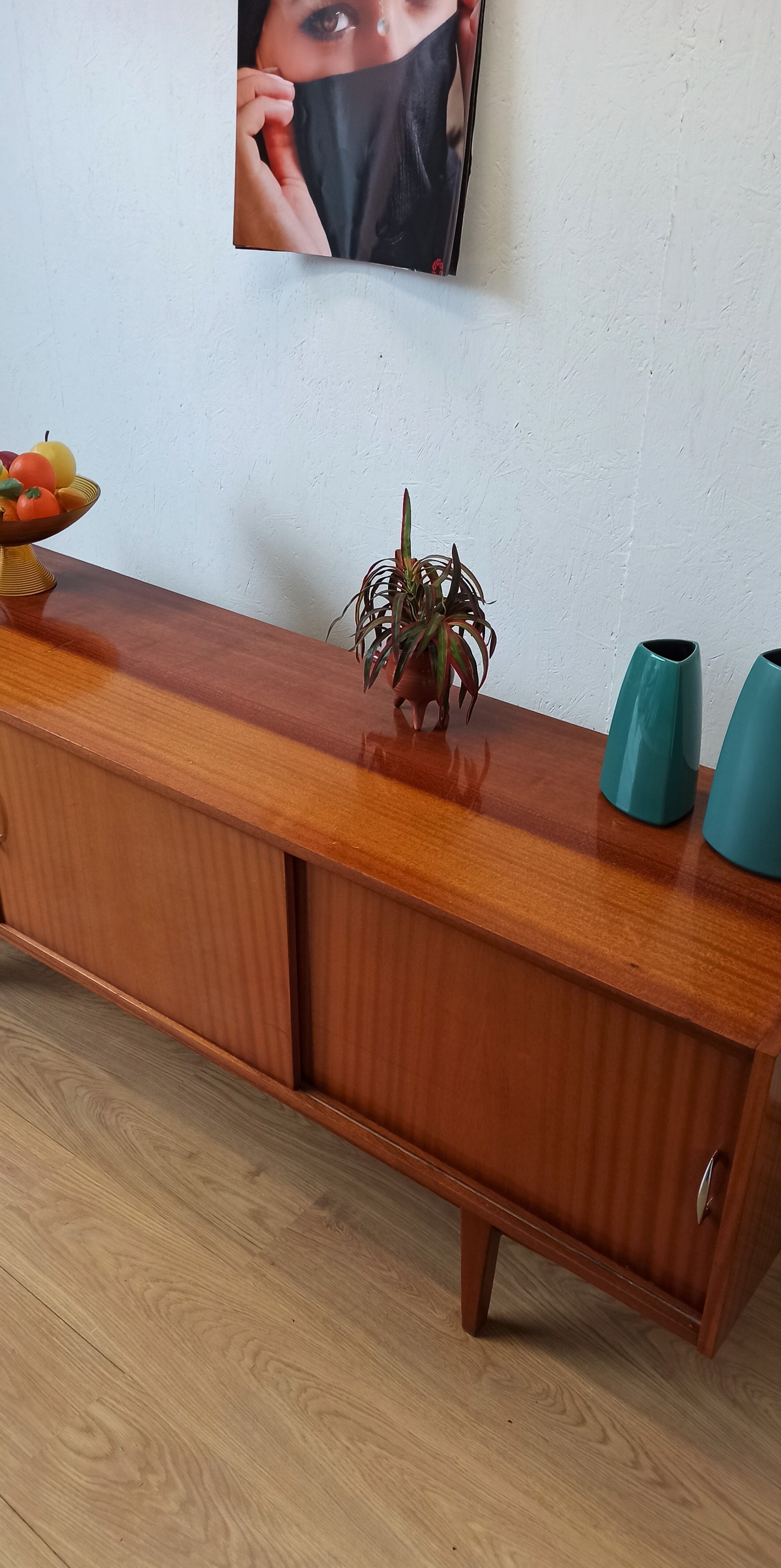 Modernist long sideboard of the 1970s.