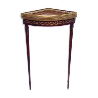 Brass wood and bronze angle console chiseled