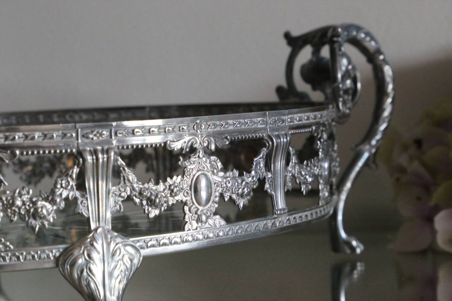 English silver table centerpiece