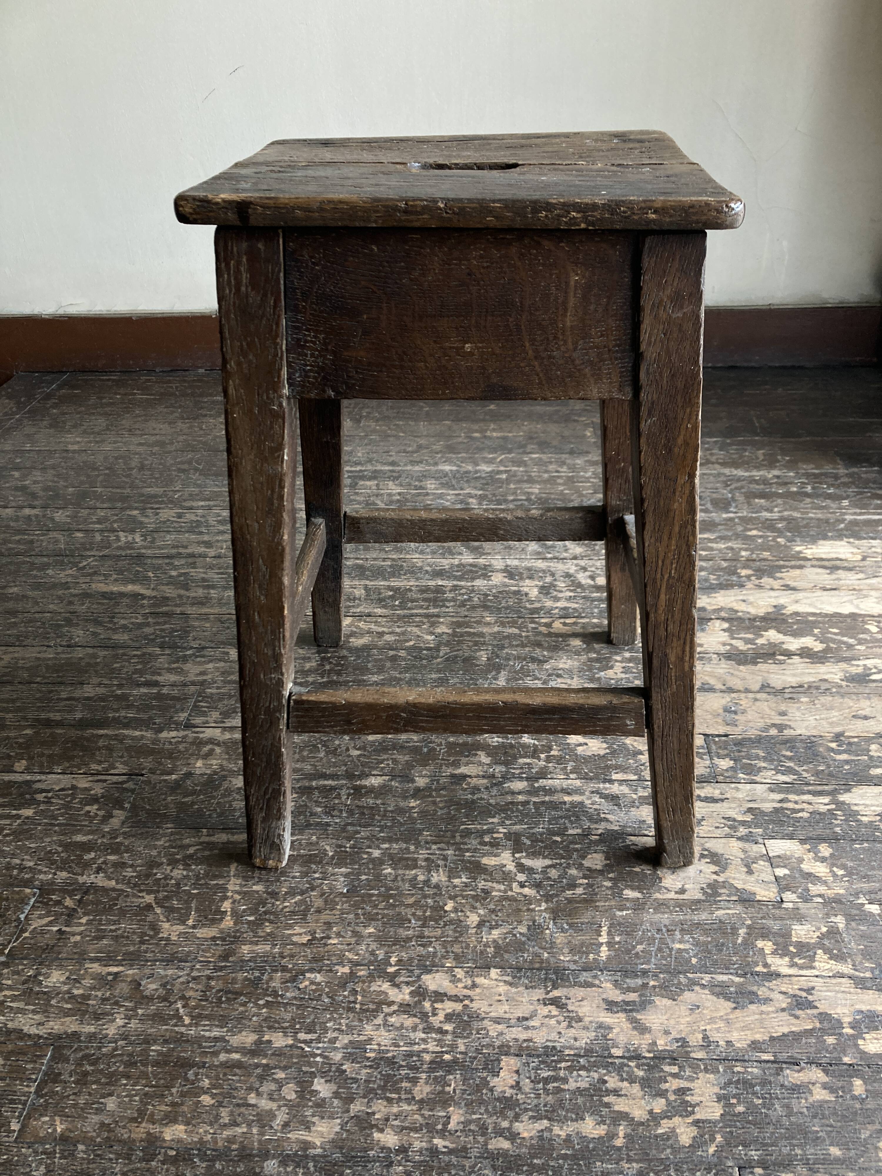 19th century oak country stool