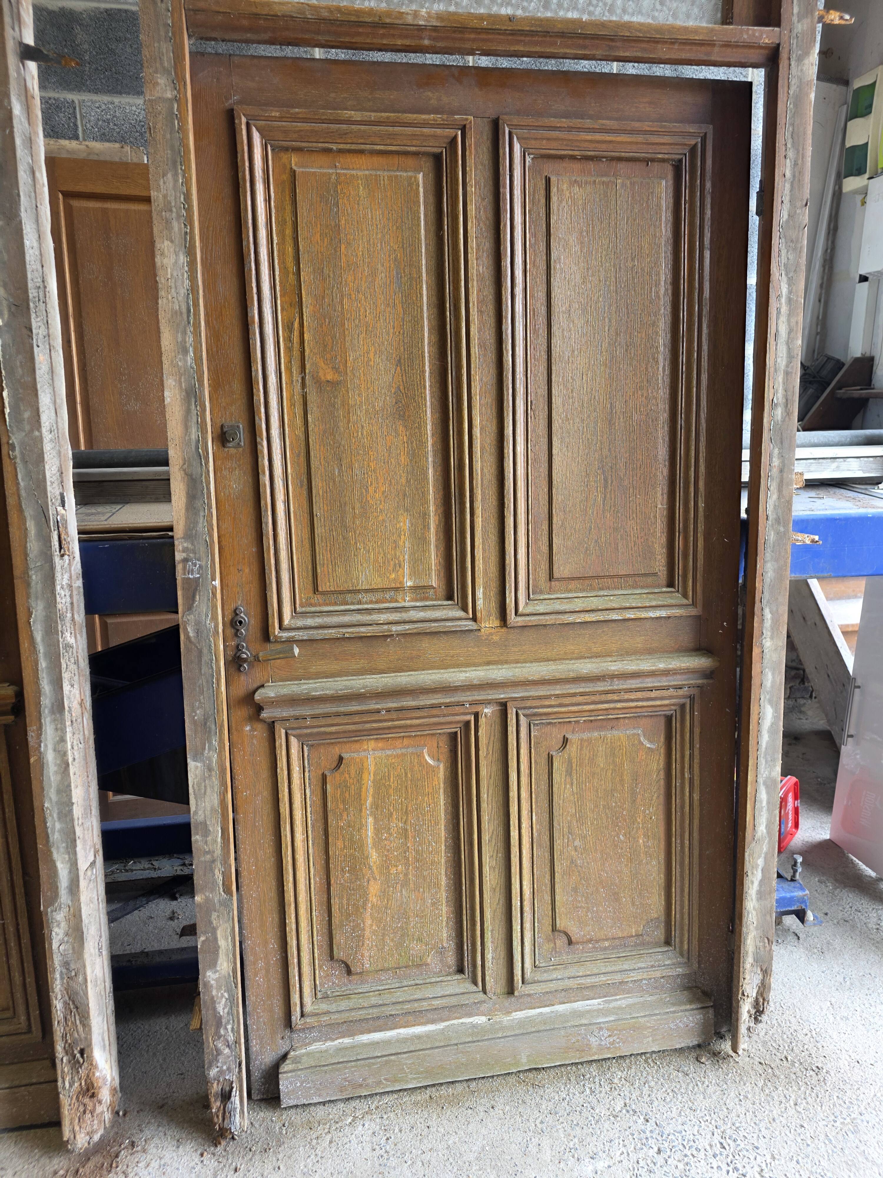 Solid oak entrance door 19th century