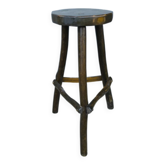 Brutalist elm side table 1960