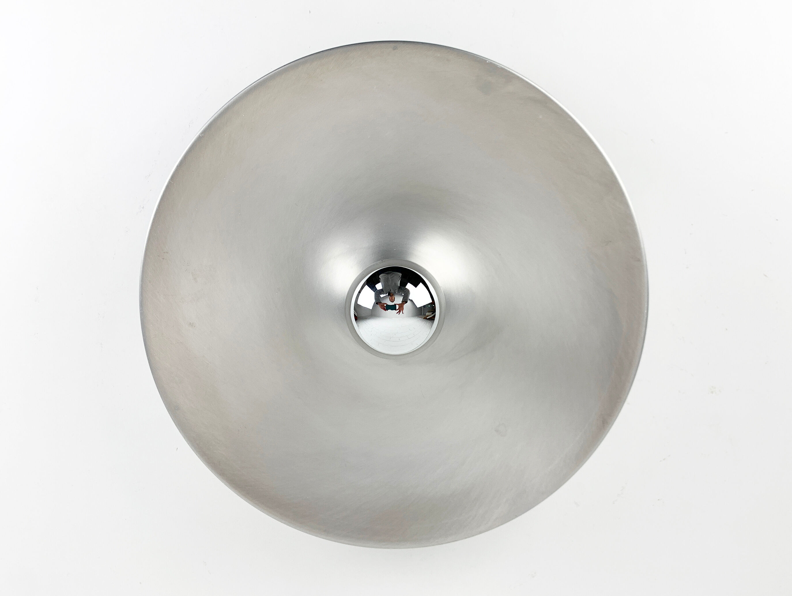 Space age wall lamp by Staff Leuchten in aluminum, Flush Light, 1960-70s