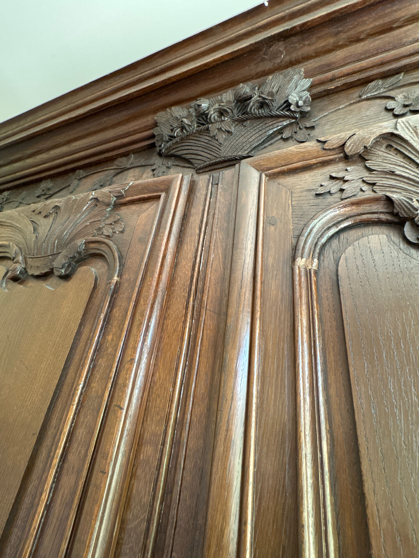 Carved plant armoire