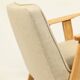 Scandinavian armchair beige wool natural oak wood chair design by Chierovski