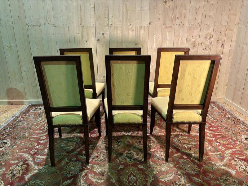 Set of 6 mahogany chairs in the Arbus style