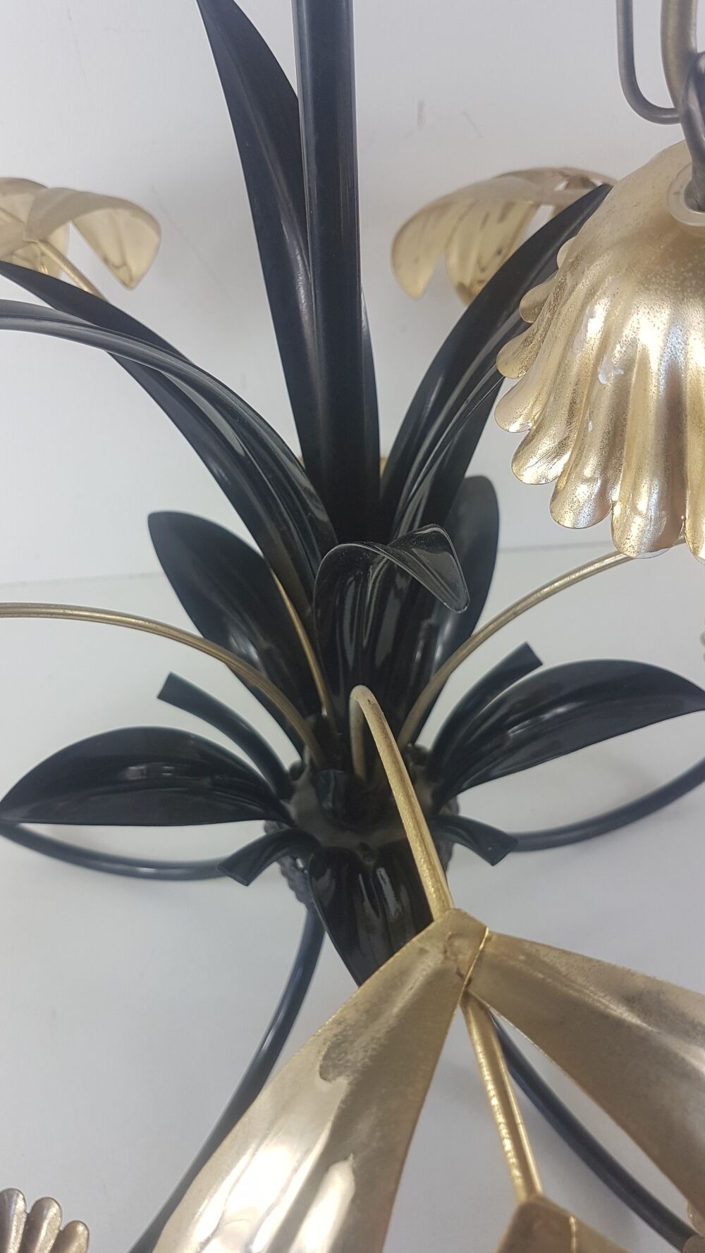 70s metal chandelier