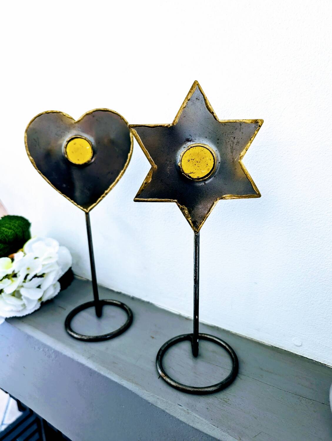 Pair of vintage candle holders