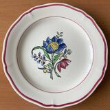 6 assiettes plates anciennes en faïence de gien