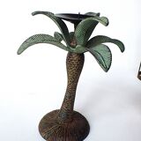 Ancien bougeoir en forme de palmier en métal patiné