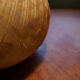 Earthenware table lamp and globe 70s