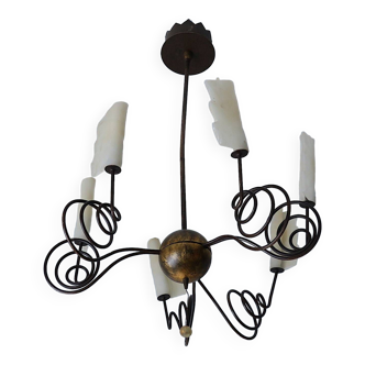 Gilded metal and Murano glass chandelier by Jean-Francois Crochet for Terzani