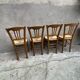 Lot de 4 chaises bois paillees