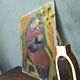 Mid-Century Modern "Affection" Vintage Unframed Figurative Oil Painting