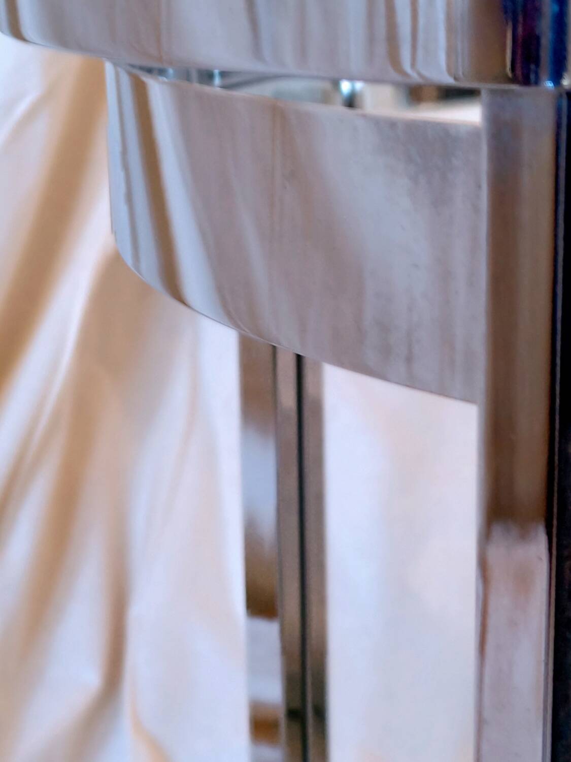 Vintage chrome and glass serving trolley from the 1970s