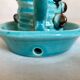 Pied de lampe ou bougeoir Accolay à décor de boules, émail bleu turquoise et brun, vers 1960-1970.