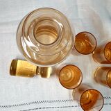 Portieux crystal decanter and its 5 glasses