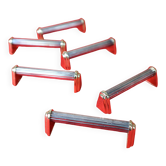 Set of 6 silver and gold metal knife holders