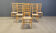 Set of 6 beech wood Italian ladder back chairs, 1970s