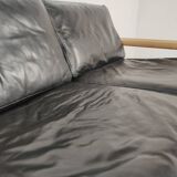 Walter Knoll leather sofa in leather and light oak, 1980