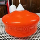 Luminaire opaline orange 70's