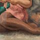 Painting, young knitting woman signed J. Nebesov 30