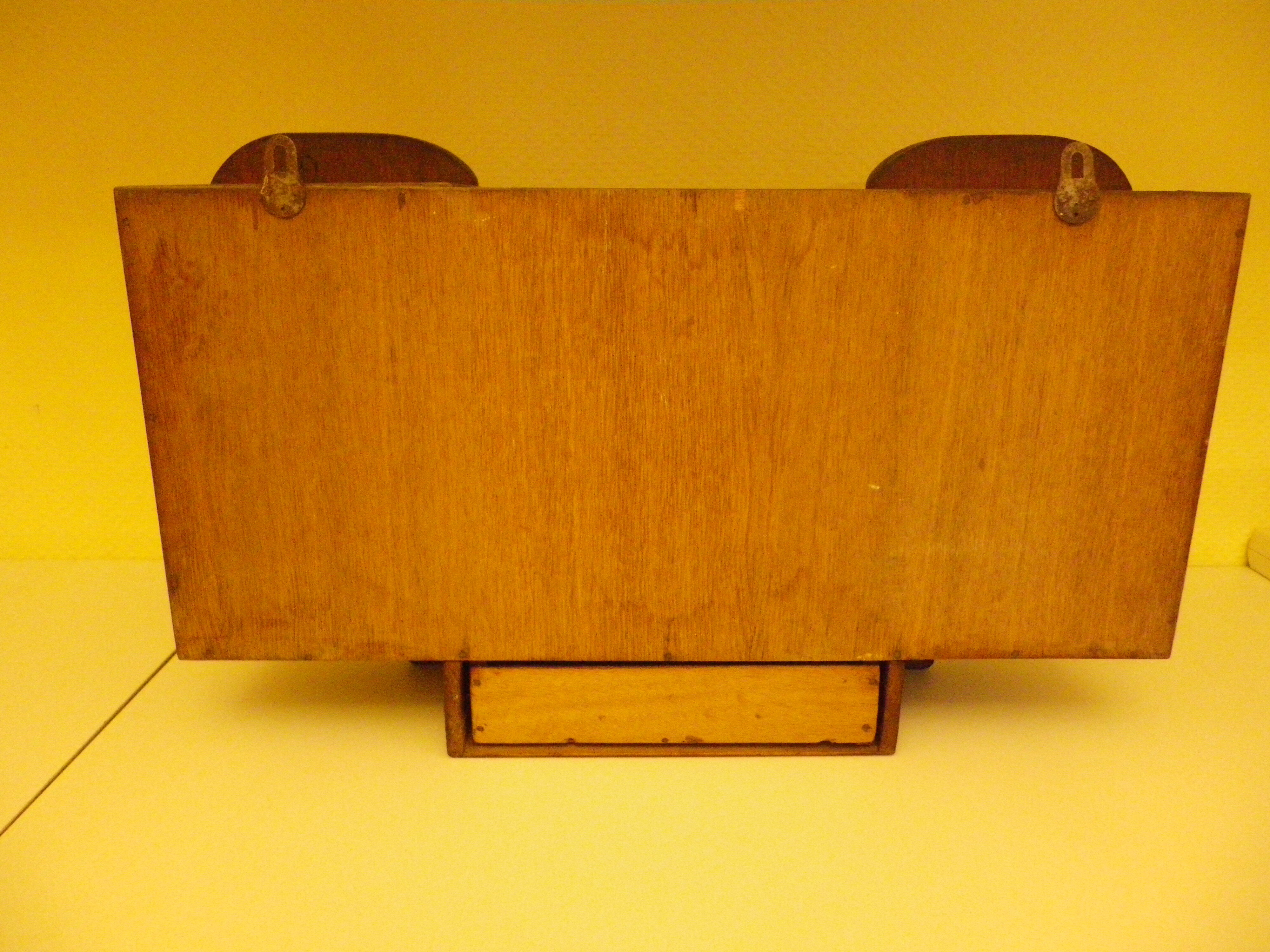Art Deco extra furniture 1920/1940 to install or fix, wooden, central mirror, 2 doors, 1 drawer