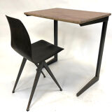 Vintage school Friso Kramer with Chair flesh compass work table