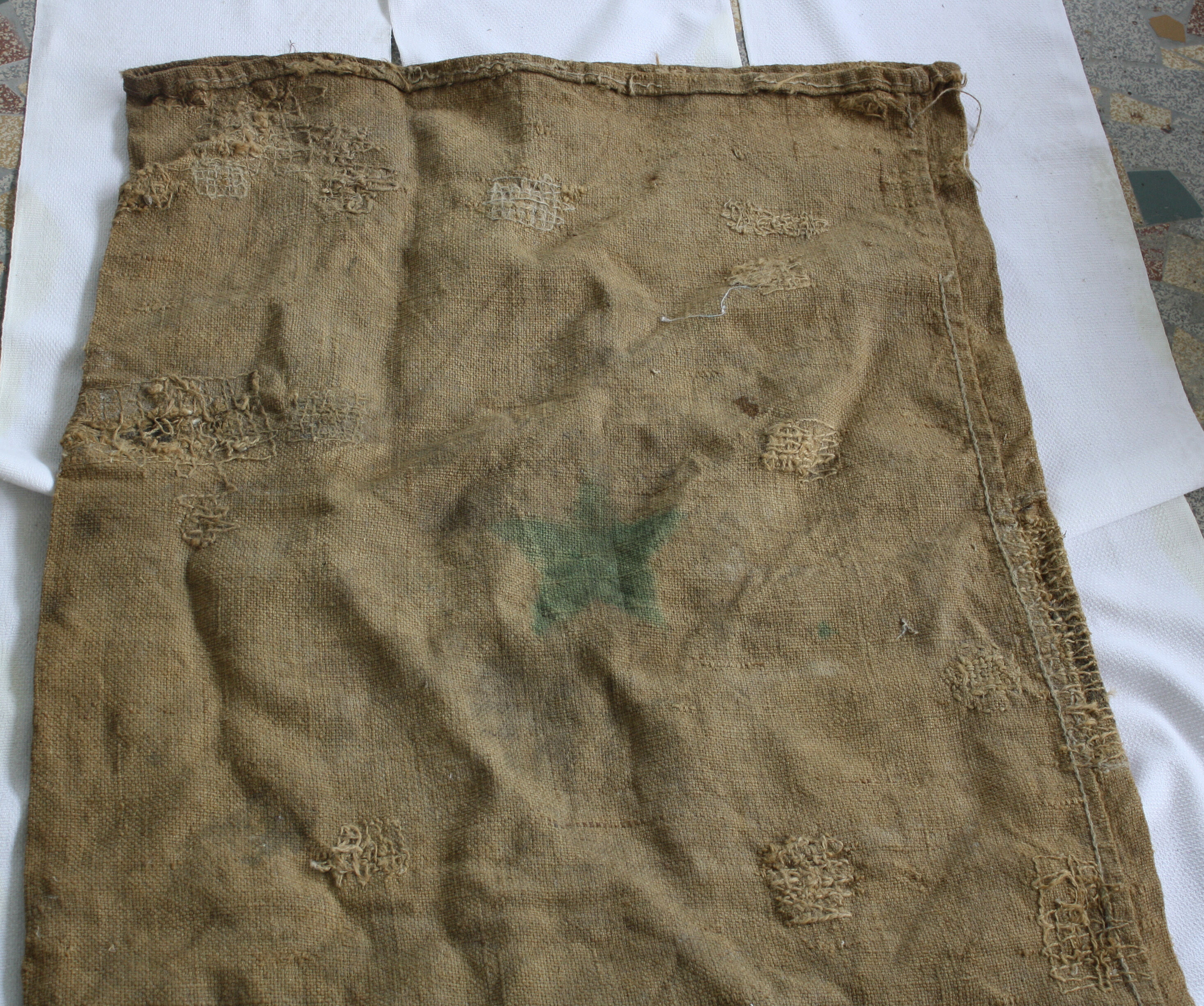 Burlap sack flour mill Thomas Brittany