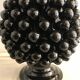 Black Italian ceramic pigna lamp 1970