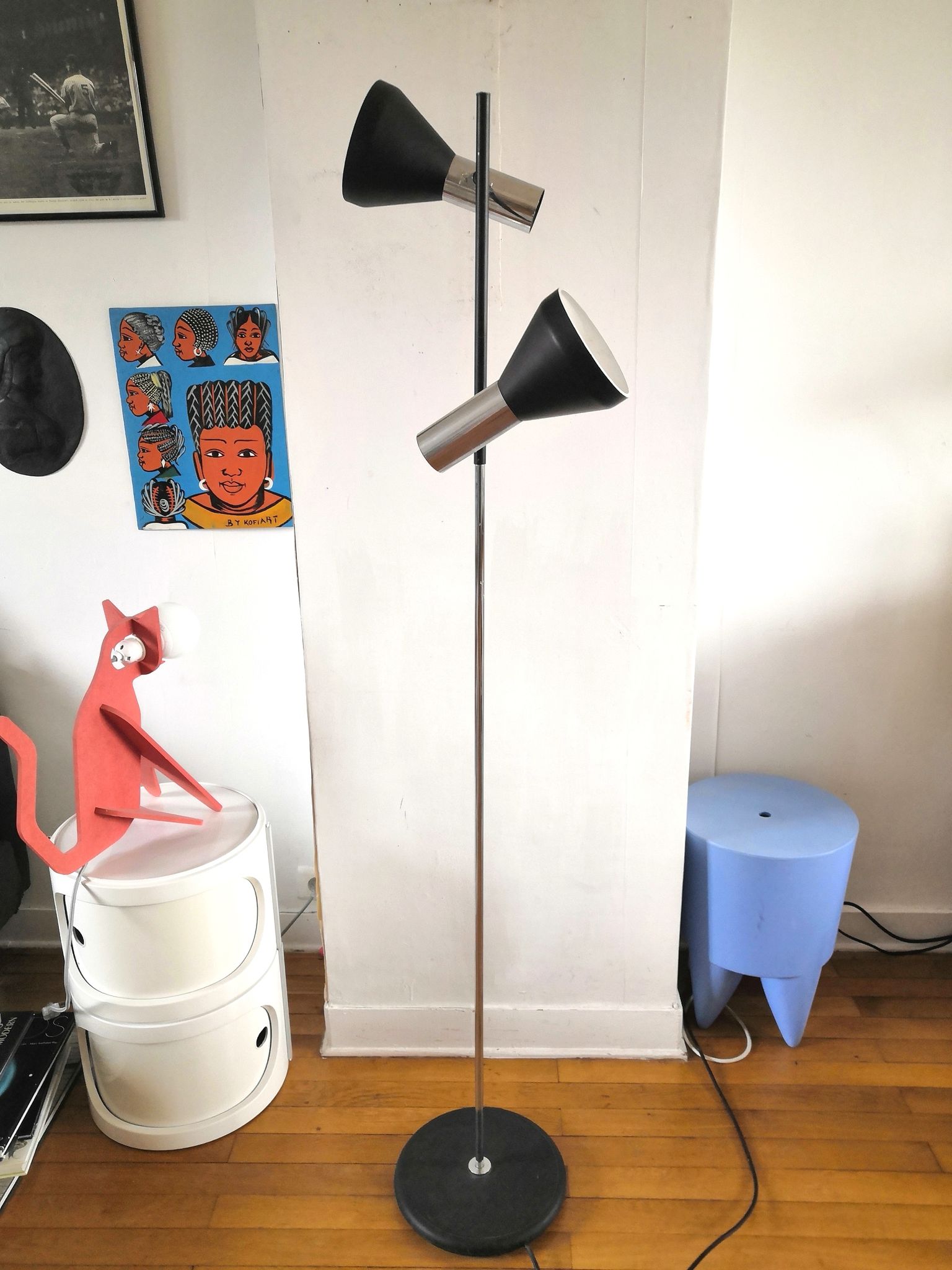 Lampadaire Koch et Lowy pour OMI design années 70